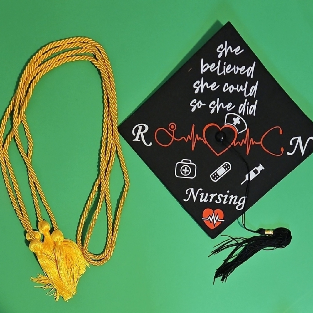Black Nursing Graduation Cap